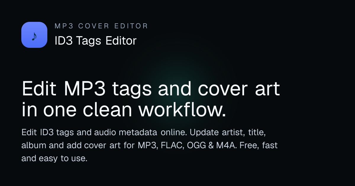 MP3 Album Editor – Edit Tags & Add Cover Art to Multiple Files | ID3 ...
